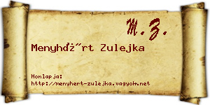 Menyhért Zulejka névjegykártya